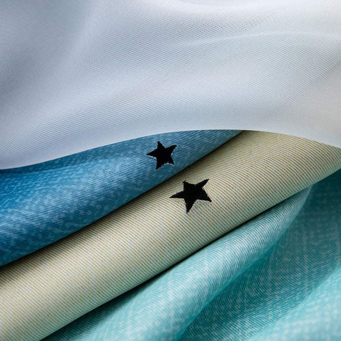Decdeal Star Curtains Stars Blackout Curtains for Kids Girls Bedroom Living Room Colorful Double Layer Star Window Curtains, 1 Panel