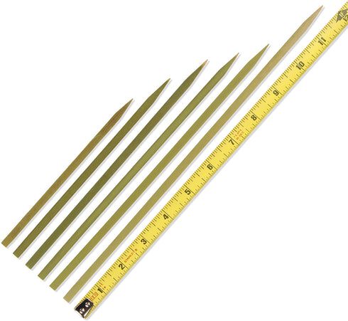 BambooMN Brand - Premium Flat Style Bamboo Wood BBQ Kebab Meat and Fruit Food Skewers, 10" - 100 pcs