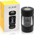 Gohfeoeo Light-Up LED Transparent Glass Seal Storage Jar with Grinder and 8x Magnifying Viewing Jar, Storage Jar and Grinding In One (Black)