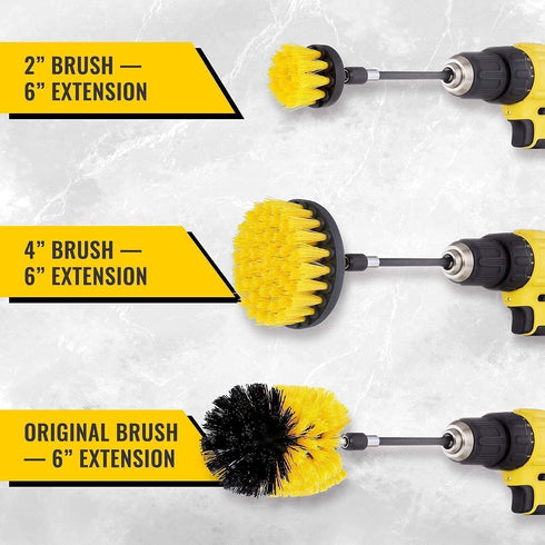 YIHATA 7 Pack Drill Brush Attachment Set, All Purpose Power Scrubber Cleaning Kit, Power Scrubber Brush for Bathroom Surfaces, Floor, Tub, Shower, Grout, Tile and Kitchen Surface (7pack)