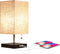 CROSSIO Table Lamp with USB Port, Fabric Shade Desk Lamp with 2 Charging Ports for Recharging Devices, Soft Ambient Lighting Bedside Nightstand Fixtures for Bedroom, Living Room,Office (13.4 inches)