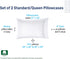 CALIFORNIA DESIGN DEN Soft & Silky 500 Thread Count 100% Cotton is Cool & Smooth, 2 White Standard Pillow Cases Fits Standard & Queen Pillows (Damask Stripe - Pure White)