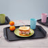 Black Plastic Serving Trays for Eating, Cafeteria, Fast Food (12 x 17 in, 8 Pack)