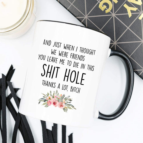 YouNique Designs Coworker Leaving Mug, 11 Ounces, Going Away Gift, Farewell Gifts for Coworker Leaving (Black Handle)