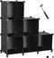 ANWBROAD Cube Storage Organizer 6-Cube Closet Organizers and Storage DIY Modular Plastic Closet Cabinet Book Shelf Cubes Organizer Storage Shelving for Home Bedroom Office Living Room Black ULCS006B