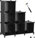 ANWBROAD Cube Storage Organizer 6-Cube Closet Organizers and Storage DIY Modular Plastic Closet Cabinet Book Shelf Cubes Organizer Storage Shelving for Home Bedroom Office Living Room Black ULCS006B