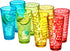 Amazing Abby - Iceberg - 24-Ounce Plastic Tumblers (Set of 8), Plastic Drinking Glasses, Mixed-Color High-Balls, Reusable Plastic Cups, Stackable, BPA-Free, Shatter-Proof, Dishwasher-Safe