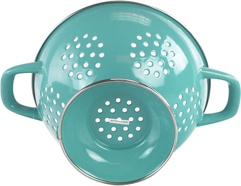 Calypso Basics 08672 by Reston Lloyd 1.5 Qt. Durable Enamel-on-Steel Colander, Small, Turquoise