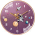 QINFIEY 12 Inch Silent Movement Kids Wall Clock, Non Ticking Children Round Wall Clock Battery Operated Space Travel Style Decor Children Clock for Home School Girls Bedroom Living Room (Pink)