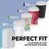 White Travel Plastic Dome Lids for Disposable Paper Hot Cups, Fits most 10-24 Ounce and 8 oz Squat Cups (100 Lids ONLY) - Recyclable, Easy-Flow Anti-Spill Design, For Home, Cafes, Office, Car, Travel