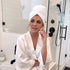 Turbie Twist Microfiber Hair Towel Wrap for Women and Men | 2 Pack | Bathroom Essential Accessories | Quick Dry Hair Turban for Drying Curly, Long & Thick Hair (White, White)