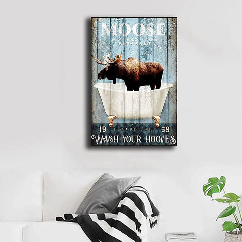 Moose Wall Art on Canvas Abstract Canvas Wall Art for Living Room Bedroom Wall Decor Modern Artwork for Home Decorations 16x24inch(40x60cm)