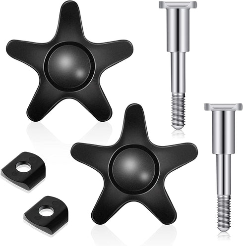 Replacement Arm Adjustment Knobs for Rollators Walker Replacement Parts Guardian Walker Parts M6 Track Bolt Set T Bolt with Black Threaded Star Knobs and Washers for Rolling Walkers (2)