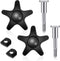 Replacement Arm Adjustment Knobs for Rollators Walker Replacement Parts Guardian Walker Parts M6 Track Bolt Set T Bolt with Black Threaded Star Knobs and Washers for Rolling Walkers (2)