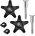 Replacement Arm Adjustment Knobs for Rollators Walker Replacement Parts Guardian Walker Parts M6 Track Bolt Set T Bolt with Black Threaded Star Knobs and Washers for Rolling Walkers (2)