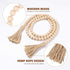 Garneck 58in Wood Bead Garland,Rustic Country Beads Wood Bead Tassel,Farmhouse Wall Hanging Prayer Beads Home Christmas Tree Decoration (1 Pack) (58inch) (1pack-58inch)
