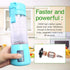 Portable Personal Mini Smoothie Blender - USB Rechargeable Shake Smoothies Mixer Single Small Size Fruit Juice Blender Battery Operated Individual Juicer Cup for Travel Camping & Outdoor - Blue