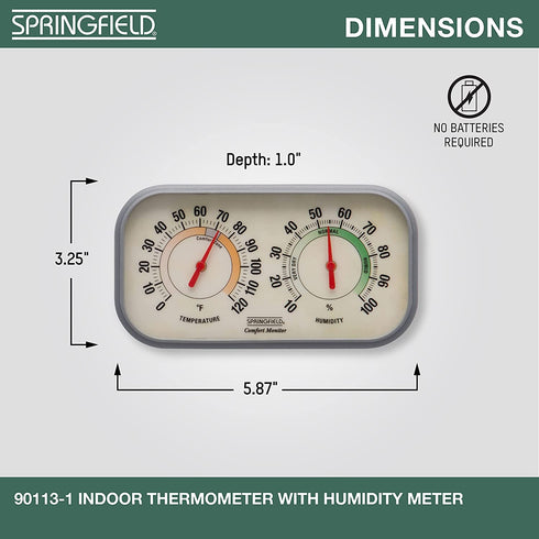 Springfield Color Track Humidity Meter and Thermometer