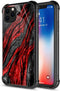 CARLOCA iPhone 11 Case,Black Red Wood Grain iPhone 11 Cases for Men Boys,Graphic Design Shockproof Anti-Scratch Hard Back Case for Apple iPhone 11 Wood Grain