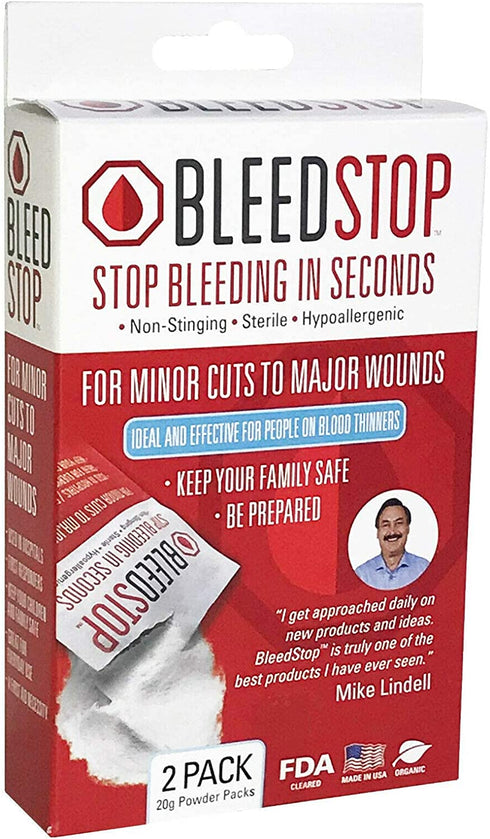 Bleedstop Stop Bleeding in Seconds Emergency First Aid for Home Kids and Family (2) 20g Powder Packets (1)