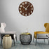 Topkey 12 Inch Luminous Wall Clock Silent Wooden Design Night Lights Round Wall Clock for Living Room and Bedroom (Battery Not Included) - Brown