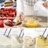 2022 Hand Mixer Electric, 5 Speeds Selection Portable Handheld Kitchen Whisk, Lightweight Powerful Handheld Electric Mixer Stainless Steel Egg Whisk with 2 Beaters & 2 Dough Hooks for Cake, Baking, Cooking