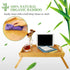 Bamboo Bed Tray,Breakfast Tray with Folding Legs Serving Tray with Carrying Handles Portable Lap Tray Lightweight Decorative Tray Food Tray for Breakfast in Bed,Reading or Working (17.1 Inch)