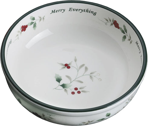 Pfaltzgraff Winterberry Hard Dolomite Candy Tidbit Dish Bowl (7-Inch) - , Red/Green /White