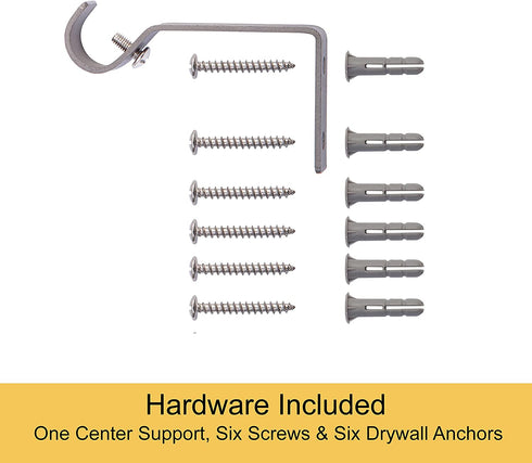 Kenney Adler 5/8" Indoor/Outdoor Rust-Resistant Wrap Around Curtain Rod, 48-84", Brushed Nickel
