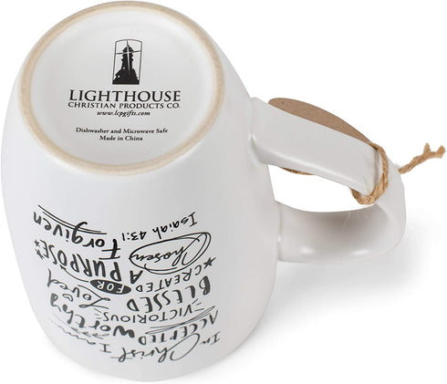 Accepted Worthy Chosen Loved Forgiven Whimsical White 14 Ounce Ceramic Mug