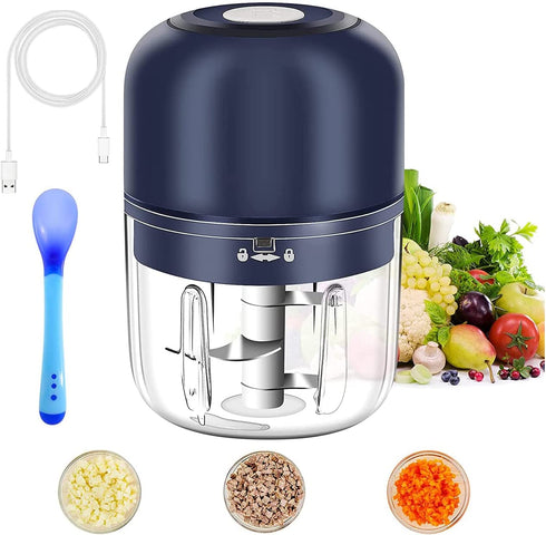 Wireless Mini Food Processor, 250Ml Electric Garlic Chopper Onion Chopper Portable Small Food Chopper for Veggie Pepper Spices Meat Baby Food and More, USB Charging, Bpa-Free