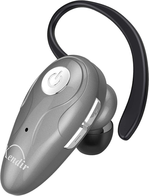 Bluetooth Headset, Kendir V5.0 Ultralight Wireless Headphone Cell Phone Earpiece with Mic Headsetcase, Volume Control, Handsfree Earbud for iPhone, Android,Samsung Smartphone (Gray)