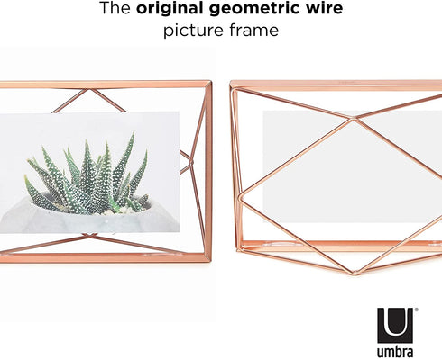 Umbra Prisma Picture Frame, 4 x 6 Photo Display for Desk or Wall, Copper