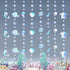 60ft Under the Sea Party Decorations Garland - 8 String Iridescent Mermaid Streamers with Mermaid Jellyfish Shell Conch Hippocampus for Little Mermaid Party Ocean Birthday Baby Shower Decorations