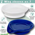 Ceramic Spoon Rest for Stove Top 6 inch- Set of 2 Anti Wobble Silicone Base | Stove Spoon Holder for Kitchen Counter | Blue, White Spoon Rest Set | Luxurious Utensil Rest for Cooking