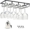 Wine Glass Rack Under Cabinet - 4 Row Iron Stemware Rack With A Steel Wine Stopper - Our Wine Glass Hanger Holds Wine, Brandy, Margarita, Martini Glasses & More - 1 Rack, Black