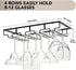 Wine Glass Rack Under Cabinet - 4 Row Iron Stemware Rack With A Steel Wine Stopper - Our Wine Glass Hanger Holds Wine, Brandy, Margarita, Martini Glasses & More - 1 Rack, Black