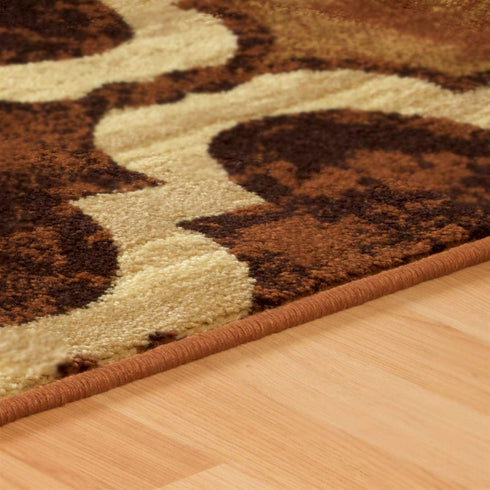 Superior Viking Modern Geometric Trellis Polypropylene Indoor Area Rug with Jute Backing, 2' X 3', Coffee