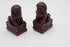 LuckyGifts A Pair of Mini Vintage Red Wood Look Feng Shui Fu | Foo Dog Home Protection Lions Guardians Set
