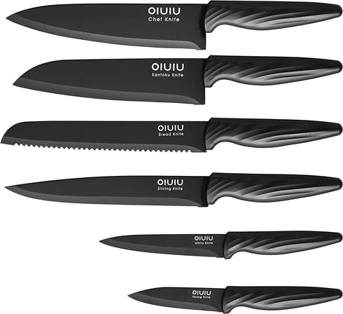 Kitchen Knives, OLULU 12PCS Chef knife set, Premium Stainless steel Kitchen Knife set, Knife Set With Sheathes