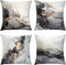 GALMAXS7 Marble Texture Black and Gold Silver Decorative Throw Pillow Covers Luxury Abstract Fluid Art Ink Soft Velvet Pillow Case Square Cushion Covers for Couch Living Room 18 x 18 Inch Set of 4
