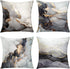 GALMAXS7 Marble Texture Black and Gold Silver Decorative Throw Pillow Covers Luxury Abstract Fluid Art Ink Soft Velvet Pillow Case Square Cushion Covers for Couch Living Room 18 x 18 Inch Set of 4