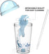 Zak Designs Disney Frozen II Movie Tumbler Set Includes 22oz Sculpt Tumbler and 16oz DIY Sticker Tumbler, Made of Durable Plastic (Elsa, Anna, Olaf, Kristoff, and Nokk, 2-Piece Set, BPA-Free)