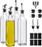 BAKHUK 4 Pack 17oz Glass Olive Oil Dispenser Bottles 500ml Clear Vinegar Cruet with Pourers and Funnel for Kitchen