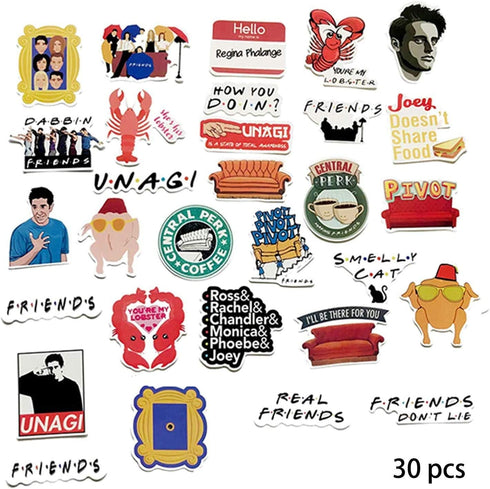 Vercico Friends TV Show Party Decoration Set of 68 Happy Birthday Banner Latex Balloons Cake Cupcake Toppers Tattoo Stickers Decoration Backdrop Party Supplies for Friends Fan