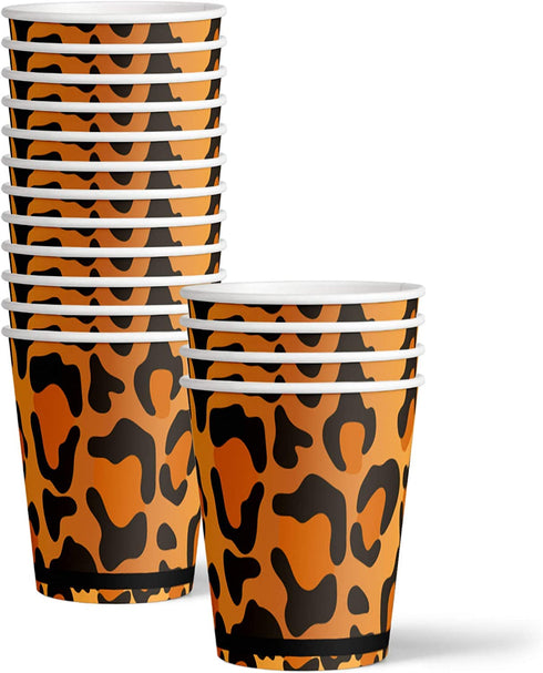 Leopard Print Birthday Party Supplies Set Plates Napkins Cups Tableware Kit for 16