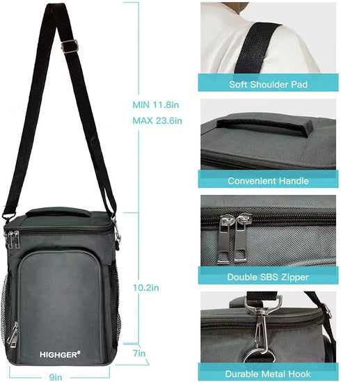 11L!2 Compartment Lunch Box,2 Deck/Dual Compartment/2 Compartments/Double Deck Insulated Lunch Bag Box,Lunch Box for Men/Women,Lunch Bag for Women/Men,Reusable Bag,Beach Cooler Bag