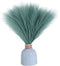 6PCS Artificial Pampas Grass Faux Short Fluffy Pampas Grass Plants Stems Branches for Wedding Home Living Room Decor Flower Arrangement and Vase Fillings(Peacock Green)