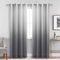 DWCN Ombre Sheer Curtains - Faux Linen Gradient Grommet Top Semi Voile Drapes for Bedroom and Living Room, Set of 2 Window Curtain Panels, 52 x 96 Inches Long, Grey