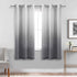 DWCN Faux Linen Grey Ombre Sheer Curtains - Gradient Semi Voile Drapes Bedroom and Living Room Curtains, Set of 2 Grommet Top Window Curtain Panels, 42 x 63 Inch Length